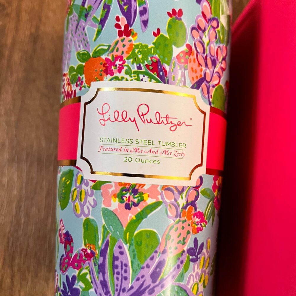 NEW Lilly Pulitzer Me & My Zesty Floral Double Wall Stainless Steel Tumbler - Picture 2 of 10